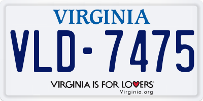 VA license plate VLD7475