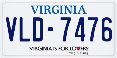 VA license plate VLD7476
