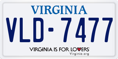 VA license plate VLD7477
