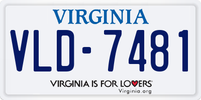 VA license plate VLD7481