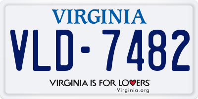 VA license plate VLD7482
