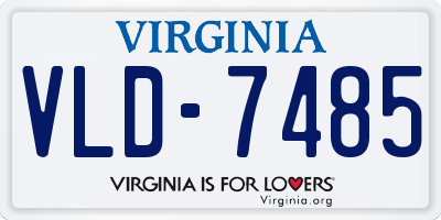 VA license plate VLD7485