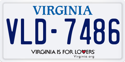 VA license plate VLD7486