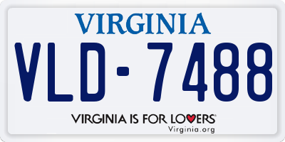 VA license plate VLD7488