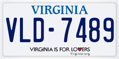 VA license plate VLD7489
