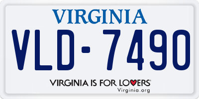 VA license plate VLD7490