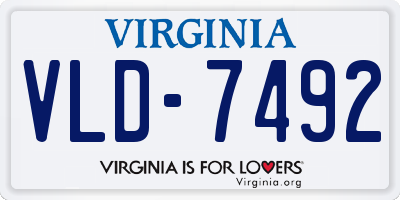 VA license plate VLD7492