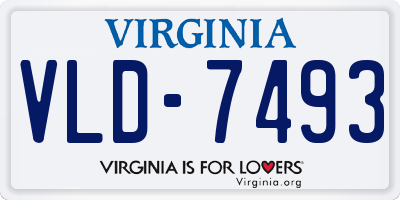 VA license plate VLD7493