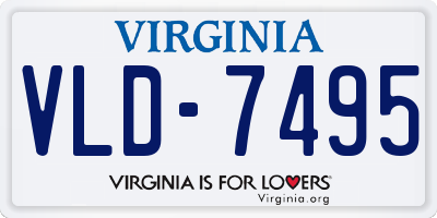 VA license plate VLD7495