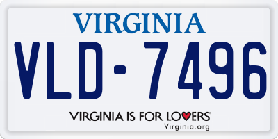 VA license plate VLD7496