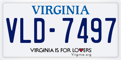VA license plate VLD7497