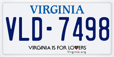VA license plate VLD7498