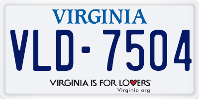 VA license plate VLD7504