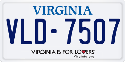 VA license plate VLD7507