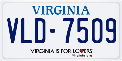 VA license plate VLD7509