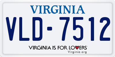 VA license plate VLD7512