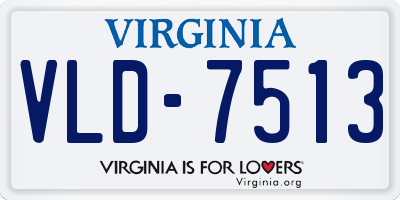 VA license plate VLD7513