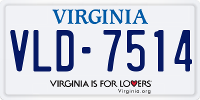 VA license plate VLD7514