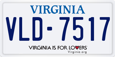 VA license plate VLD7517