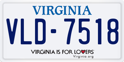 VA license plate VLD7518