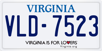 VA license plate VLD7523