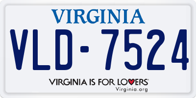 VA license plate VLD7524