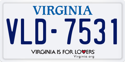 VA license plate VLD7531