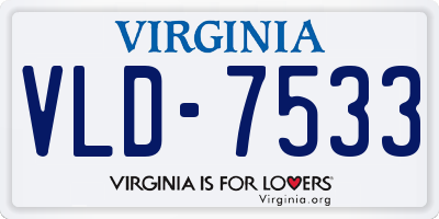 VA license plate VLD7533