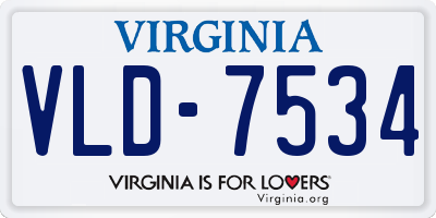 VA license plate VLD7534