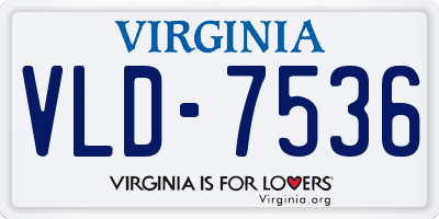 VA license plate VLD7536