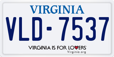 VA license plate VLD7537