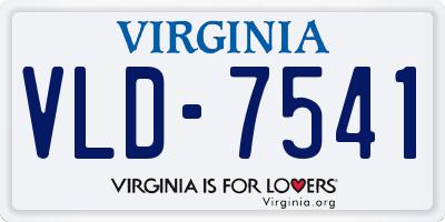 VA license plate VLD7541