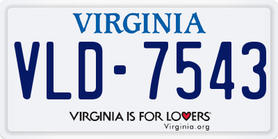 VA license plate VLD7543