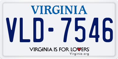 VA license plate VLD7546