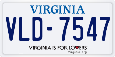 VA license plate VLD7547