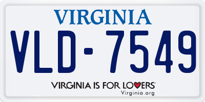 VA license plate VLD7549