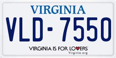 VA license plate VLD7550
