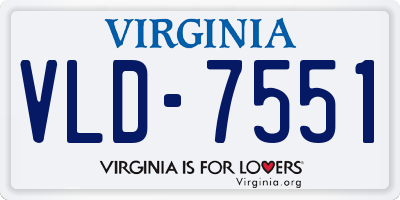 VA license plate VLD7551