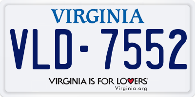 VA license plate VLD7552