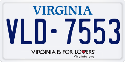VA license plate VLD7553