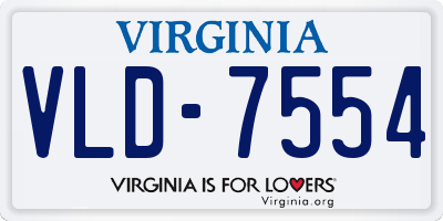 VA license plate VLD7554