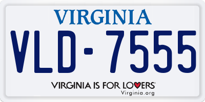 VA license plate VLD7555