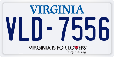 VA license plate VLD7556
