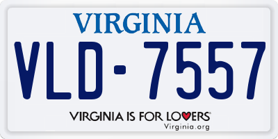 VA license plate VLD7557