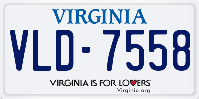 VA license plate VLD7558