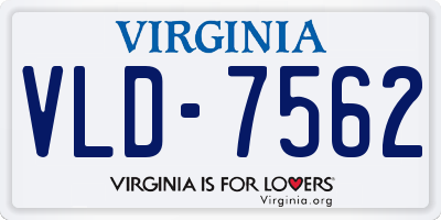 VA license plate VLD7562