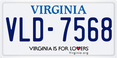 VA license plate VLD7568