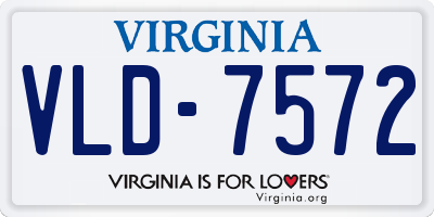VA license plate VLD7572