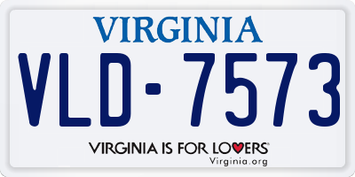 VA license plate VLD7573