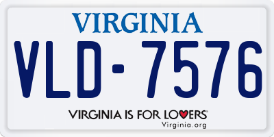 VA license plate VLD7576